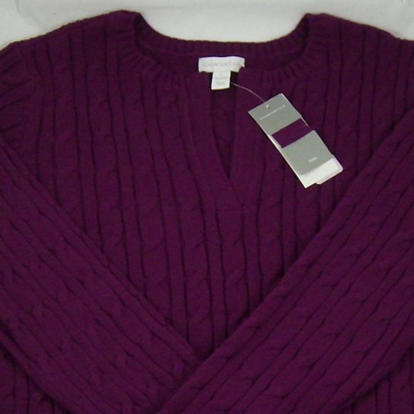 Charter Club Acai Berry Split-Neck Sweater - Picture 2 of 6